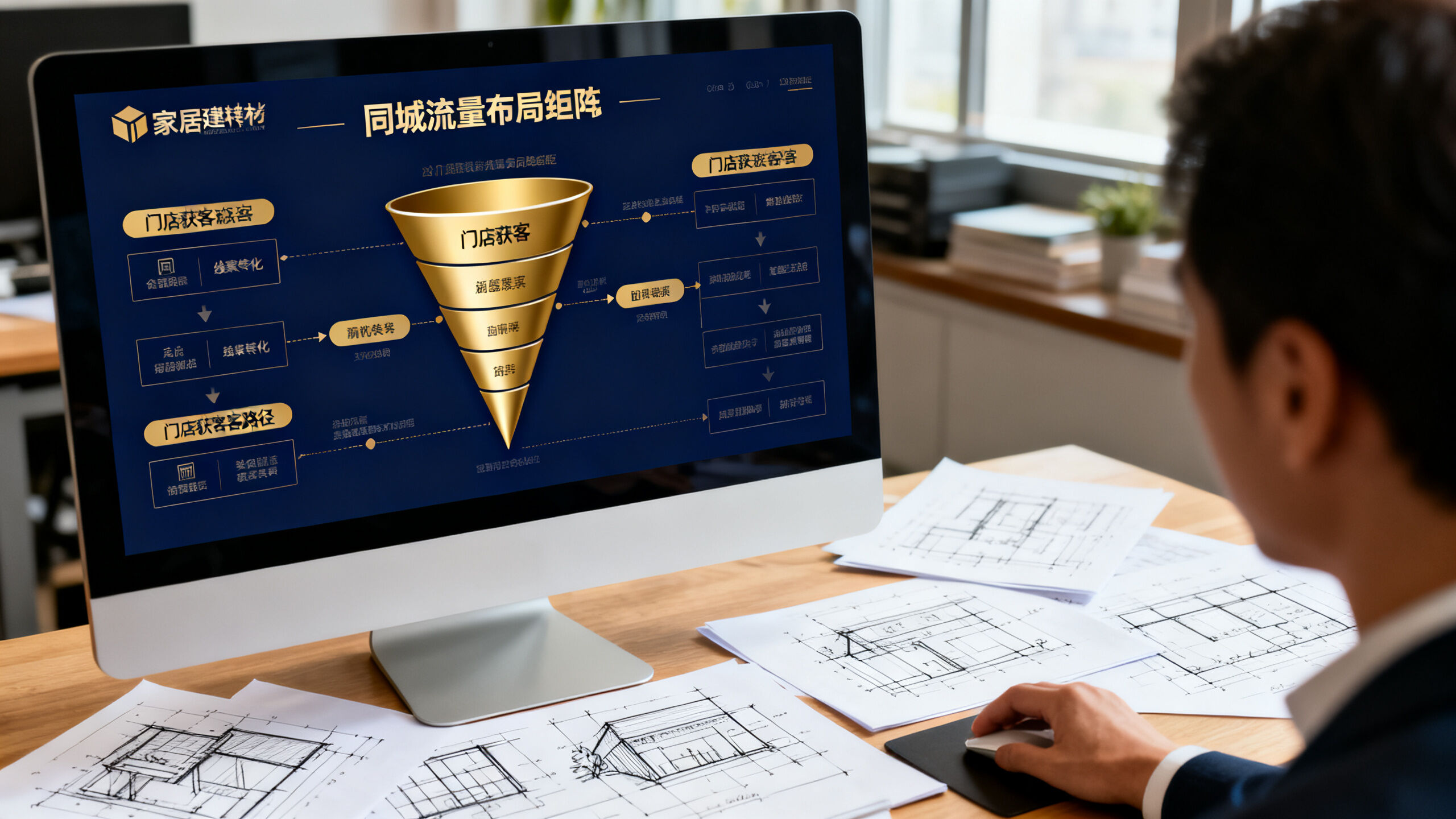 图｜家居建材同城线索转化漏斗与流量布局策略